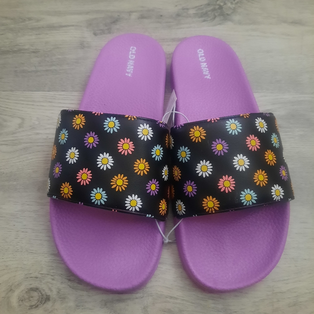 Old Navy Girls Floral Slide Sandals